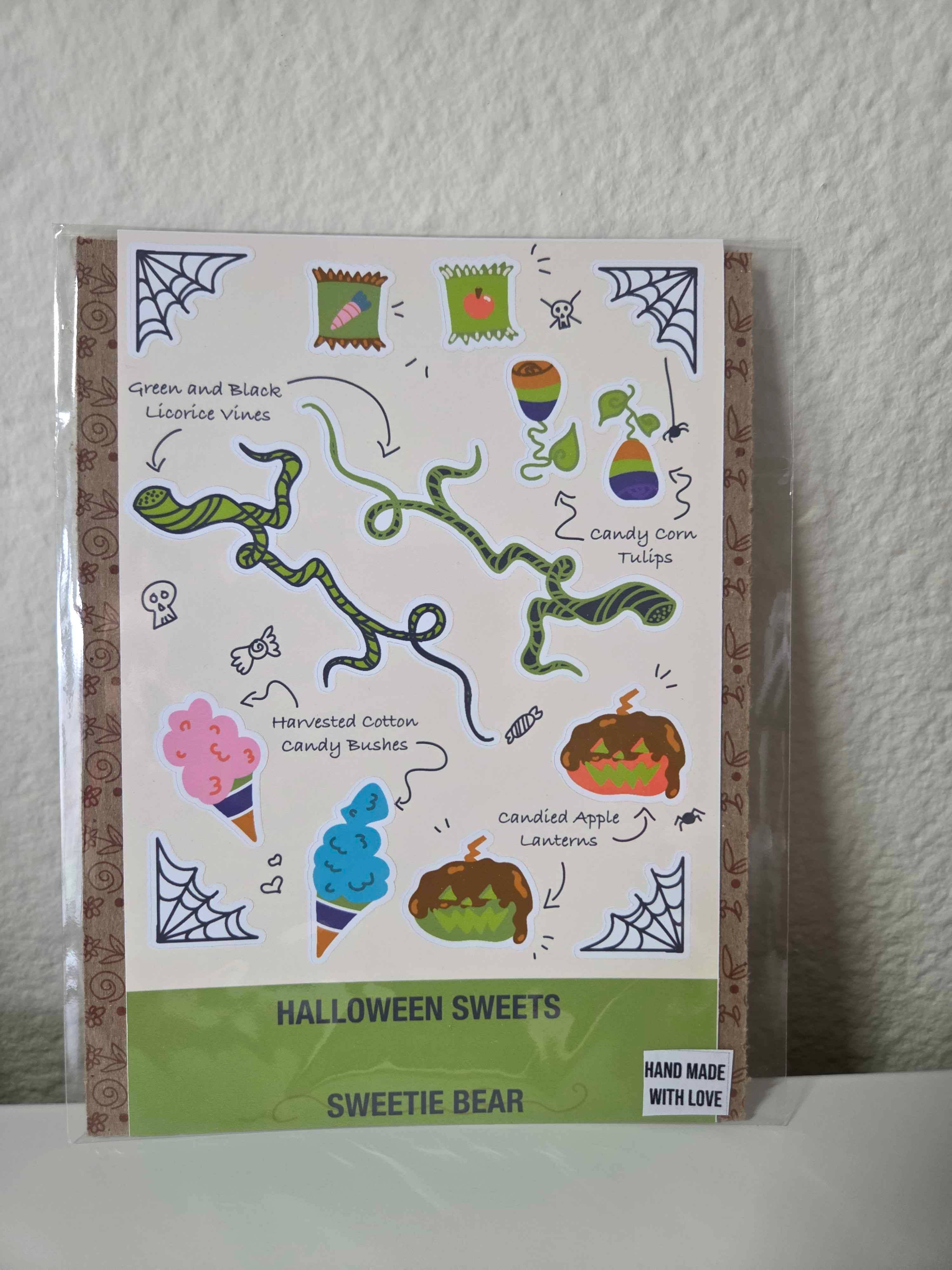 Danielle Fish Illustrations - Wholesale Sticker - Halloween Sweets Sweetie Bear Matte Sticker Sheet1