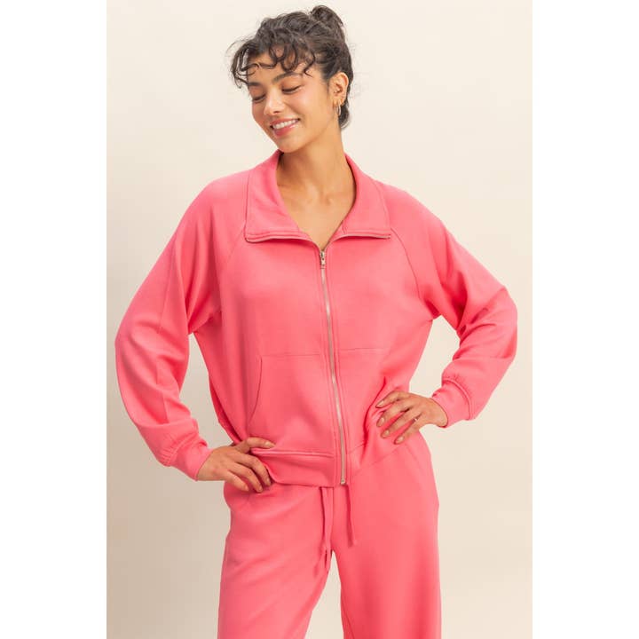 HYFVE - Wholesale Jacket - Women's - Double Knit High Neck Long Sleeve Zippered Jacket7