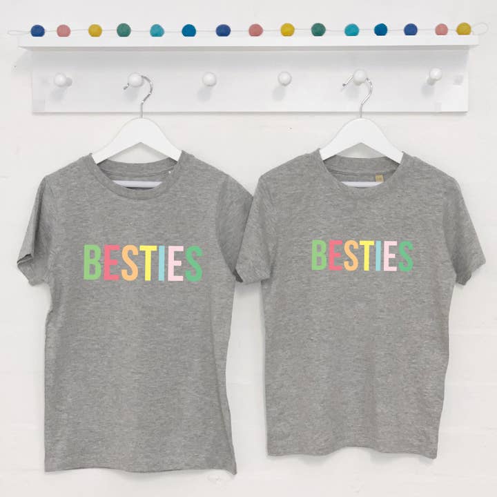 Lovetree Design – wholesale Screen-printed t-shirt – Kids – Pastels Besties Matching Kids T Shirts