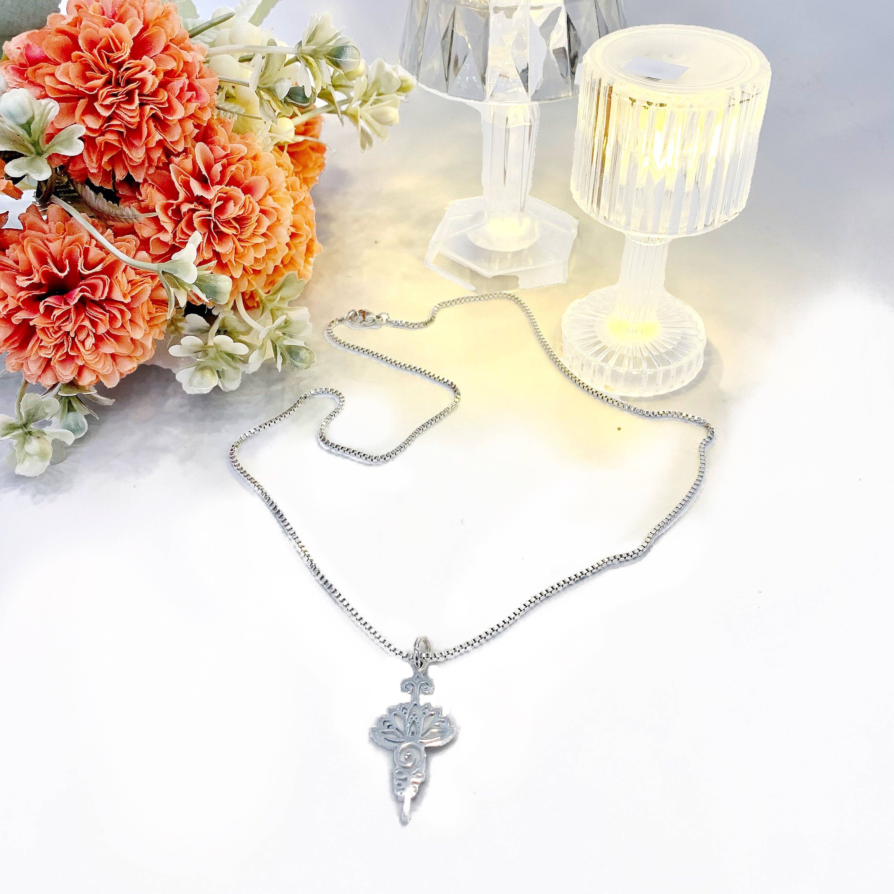 Atisha Spiritual Shop – Großhandel Ohrhänger – OM SHAKTI Ohrringe – Edelstahlringe mit Unaalome- und Lotus-Symbol8