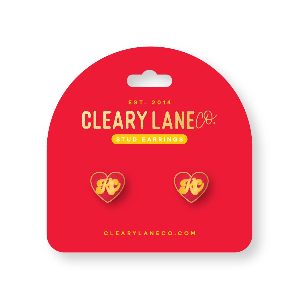 Cleary Lane – Engroshandel Ørestikkere – Kansas City KC Heart Script emaljeøreringe