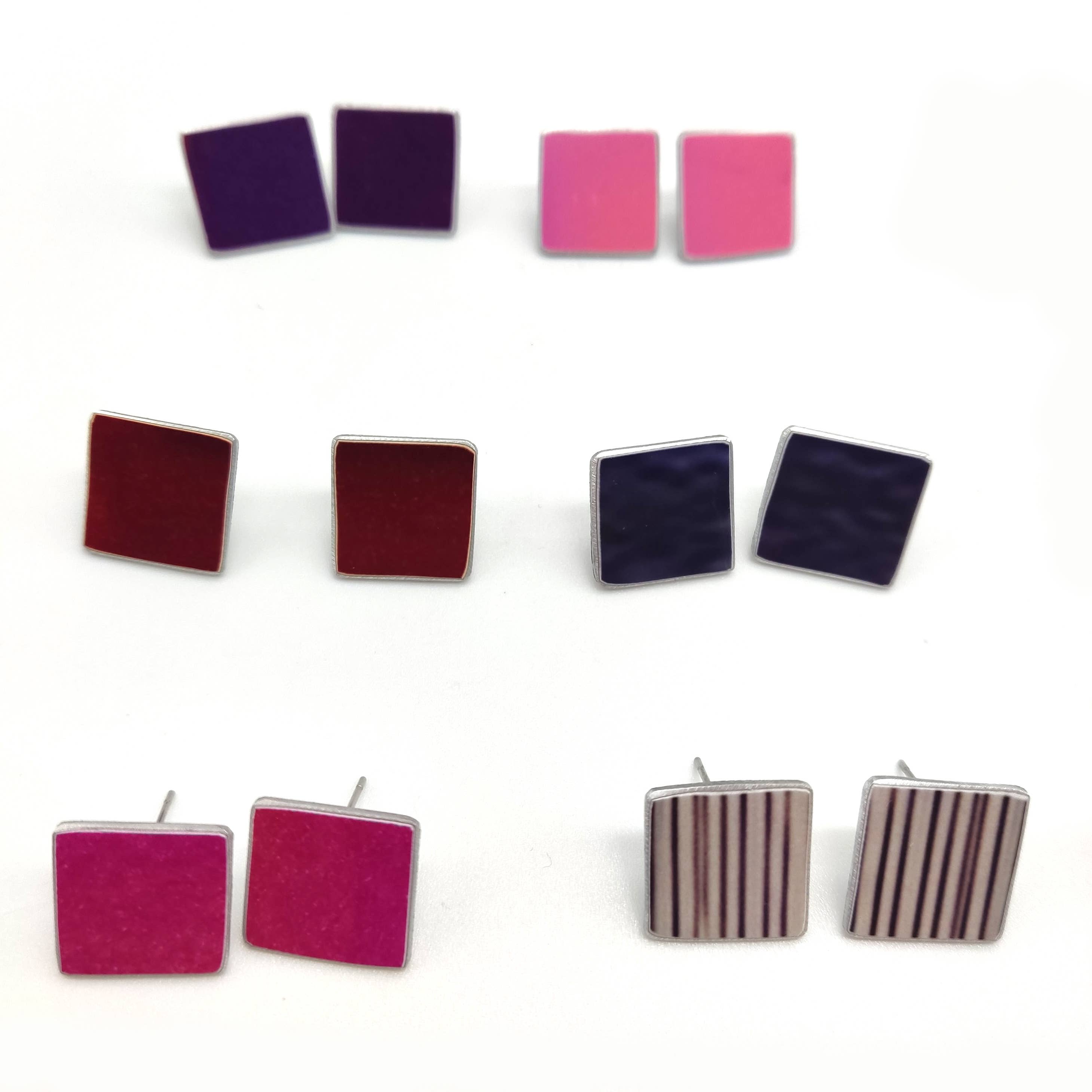 S&ERS Printed Aluminium Jewellery - Vendita all'ingrosso Orecchini a bottone - BORCHIE A LINGUETTA1