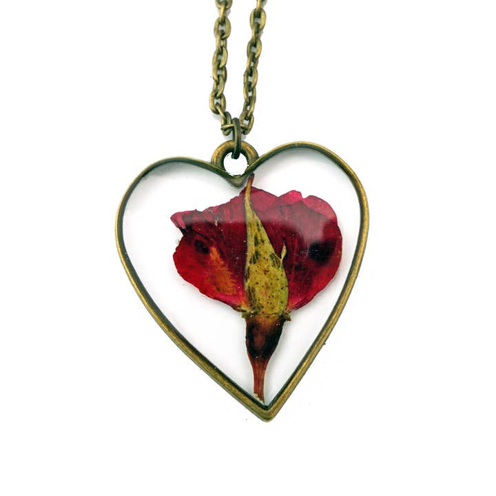 Rose Heart Necklace for wholesale by The Pretty Pickle