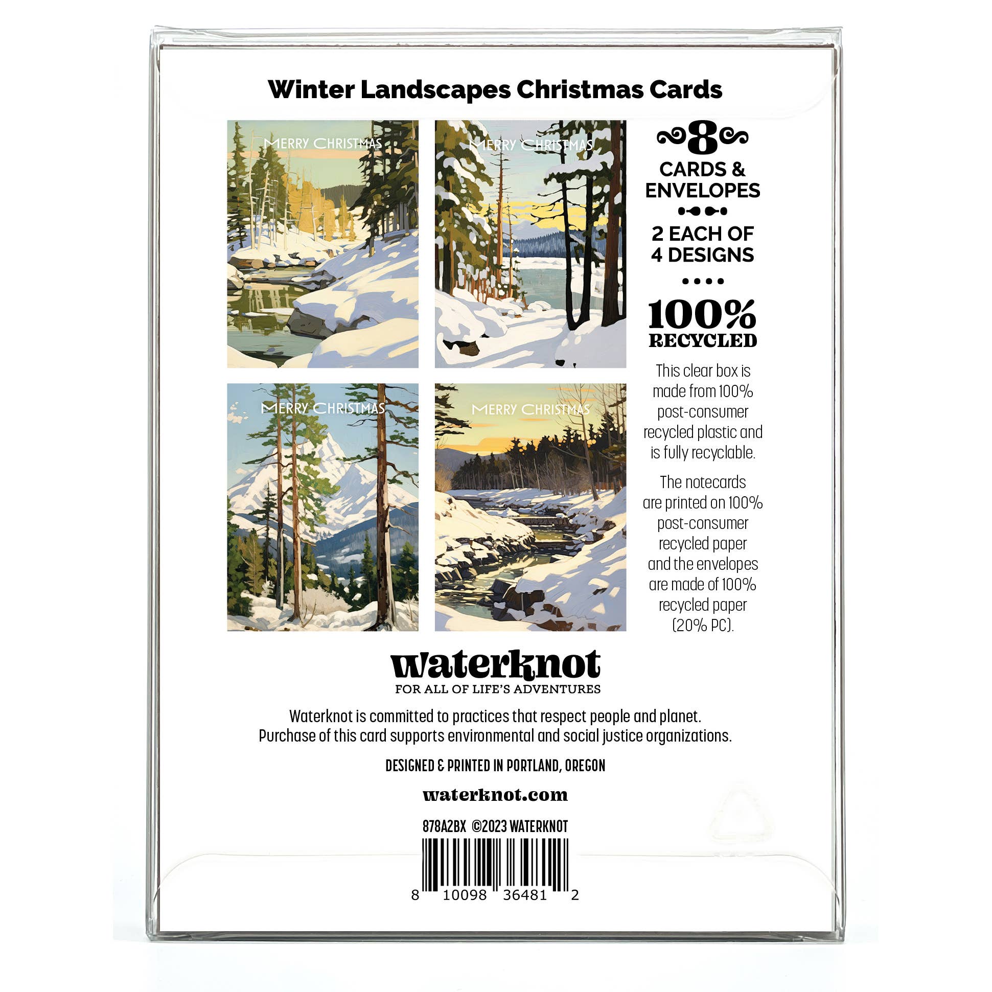 Waterknot – Engroshandel Julekort – Julekort-sæt med vinterlandskaber2