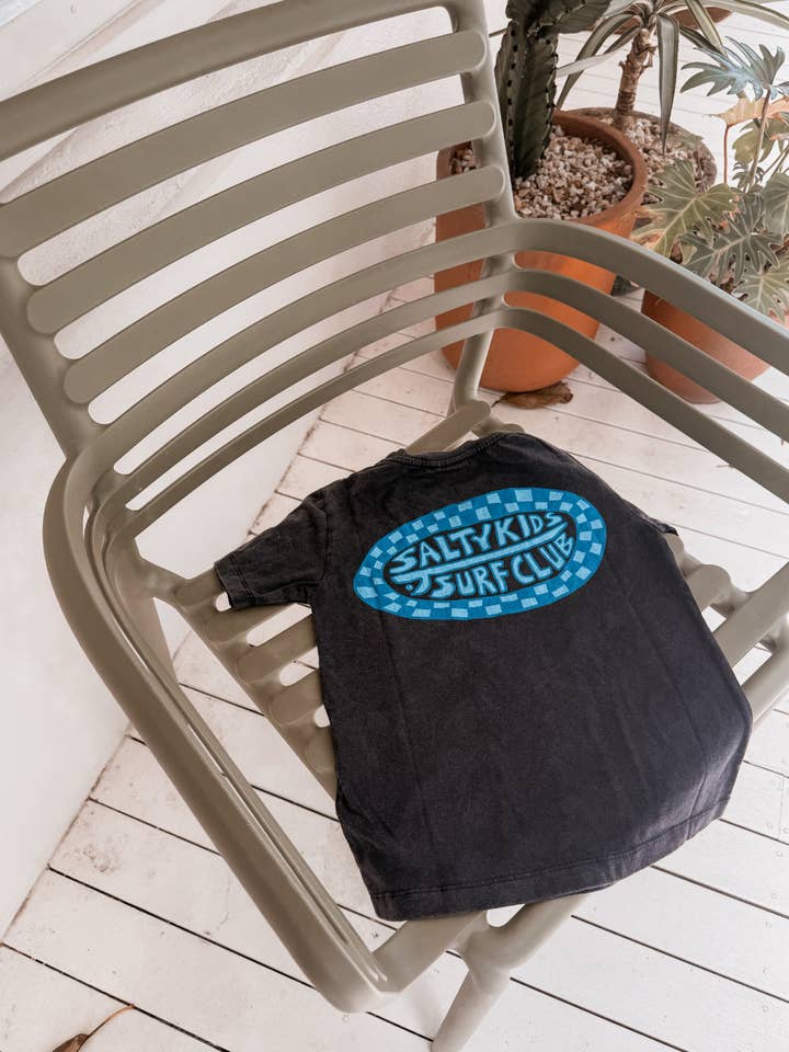 Salty Kids Surf Club Tee- Acid Wash for wholesale by SAND N SALT KIDS