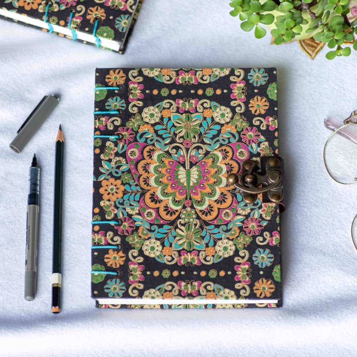 R K Handicrafts and Exporters - Wholesale Journal/diary - Journal Diary Notebook with Lock - Sketchbook Unruled