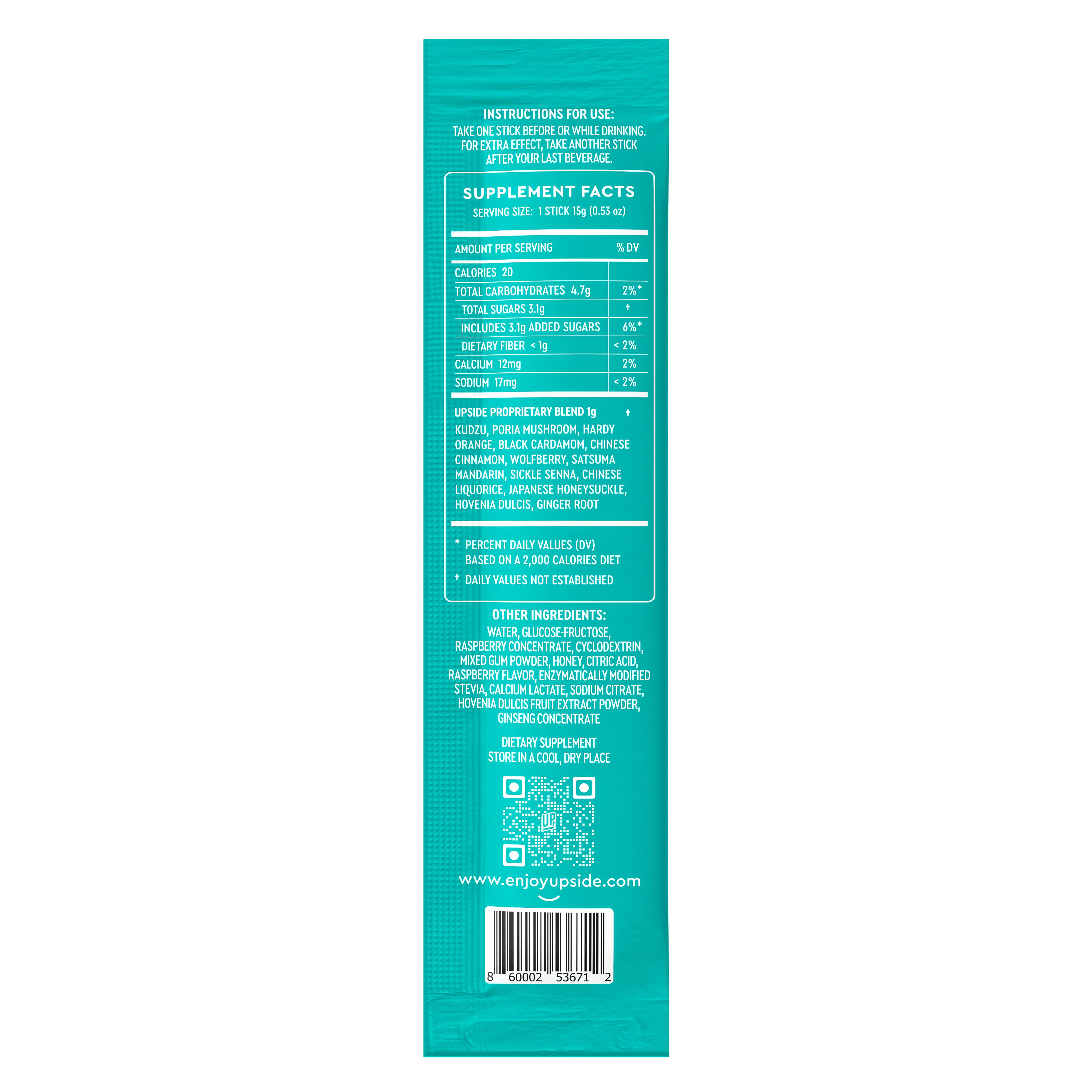 Upside - Before Alcohol Hangover Sticks – Großhandel Nahrungsergänzungsmittel/Vitamin zum Einnehmen – Upside Hangover-Sticks vor dem Trinken – Box (10 Stück)10