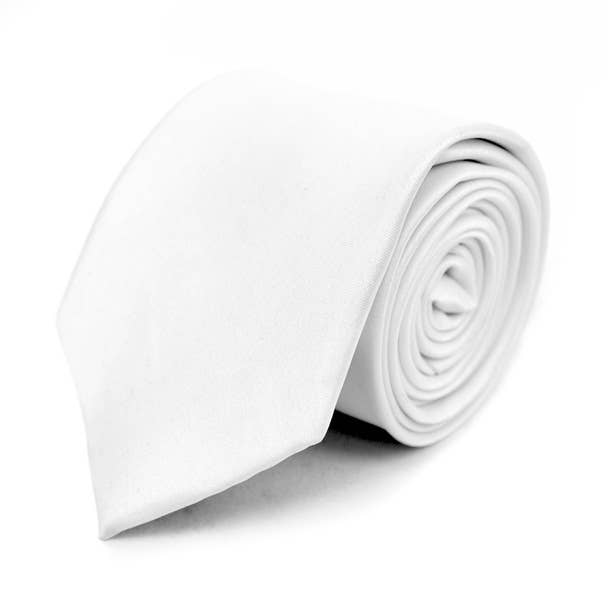 Selini New York - Wholesale Necktie - Men's - Men's Poly Solid Satin Slim Tie with Paper Band - PSBD8