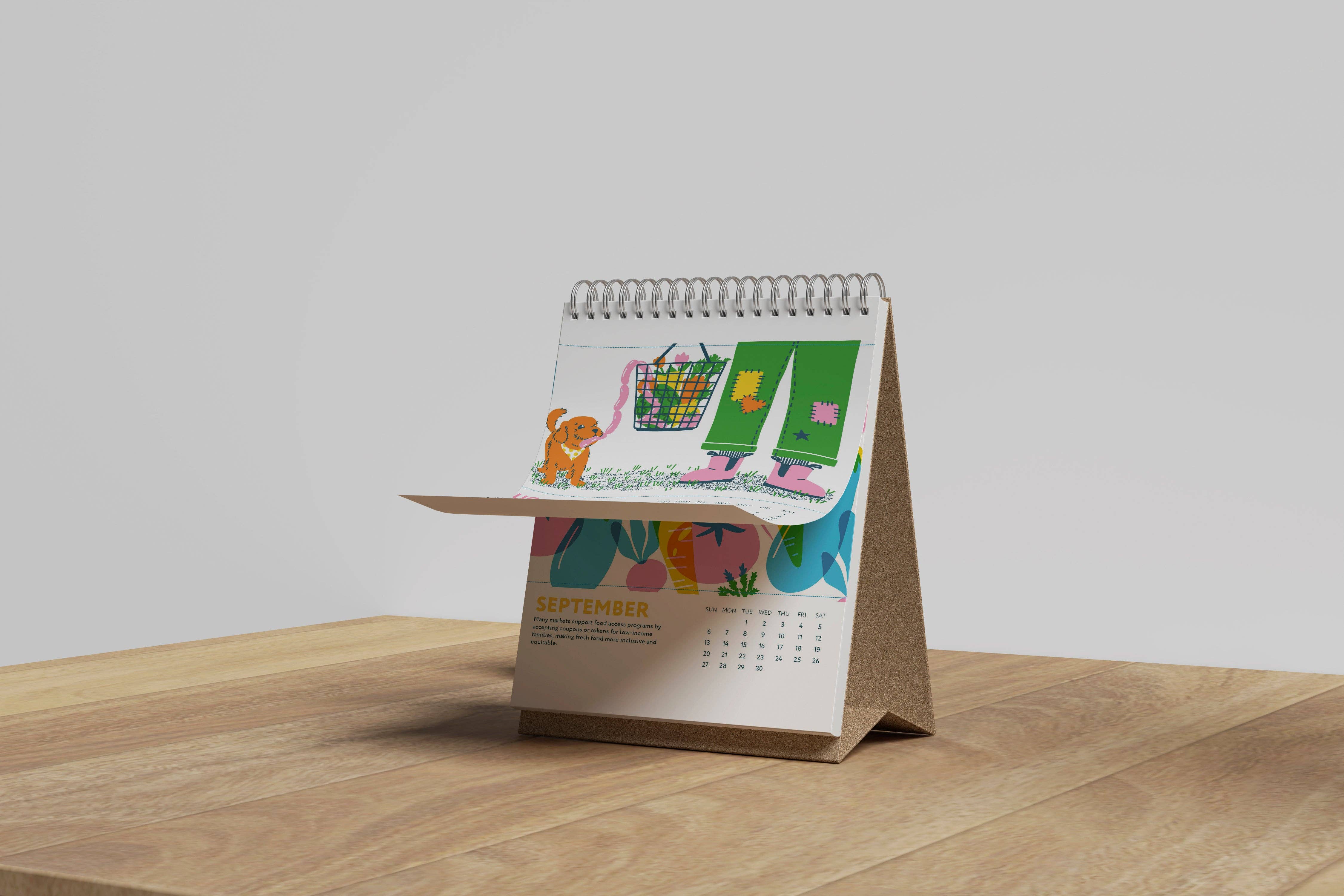 Porchlight Press Letterpress – Calendário por atacado – Calendário de Secretária 2026 - Dias de Mercado10