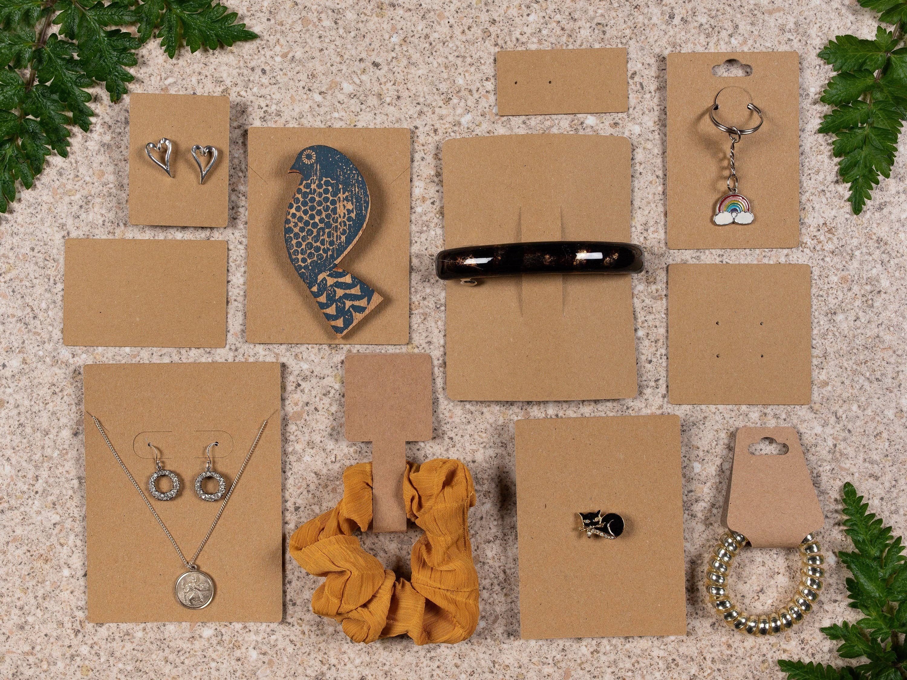 Fernery Designs – Expositor de loja por atacado – Cartões de exibição de chaveiro Kraft em branco grande6