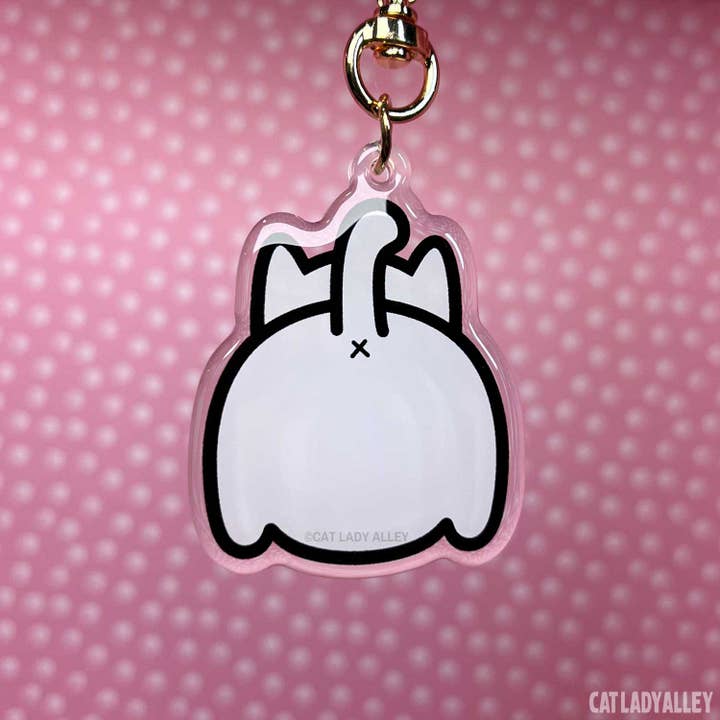 Kitty Bum Bum White Keychain Charm for wholesale by Cat Lady Alley