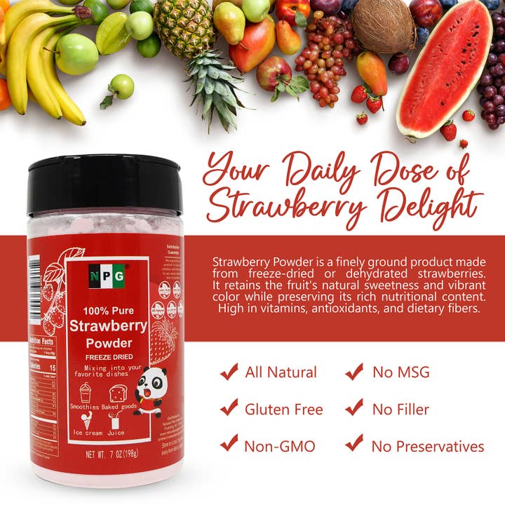 Natural Plus Green ā wholesale Protein/superfood powder ā NPG Pure Strawberry Powder 7 Oz5