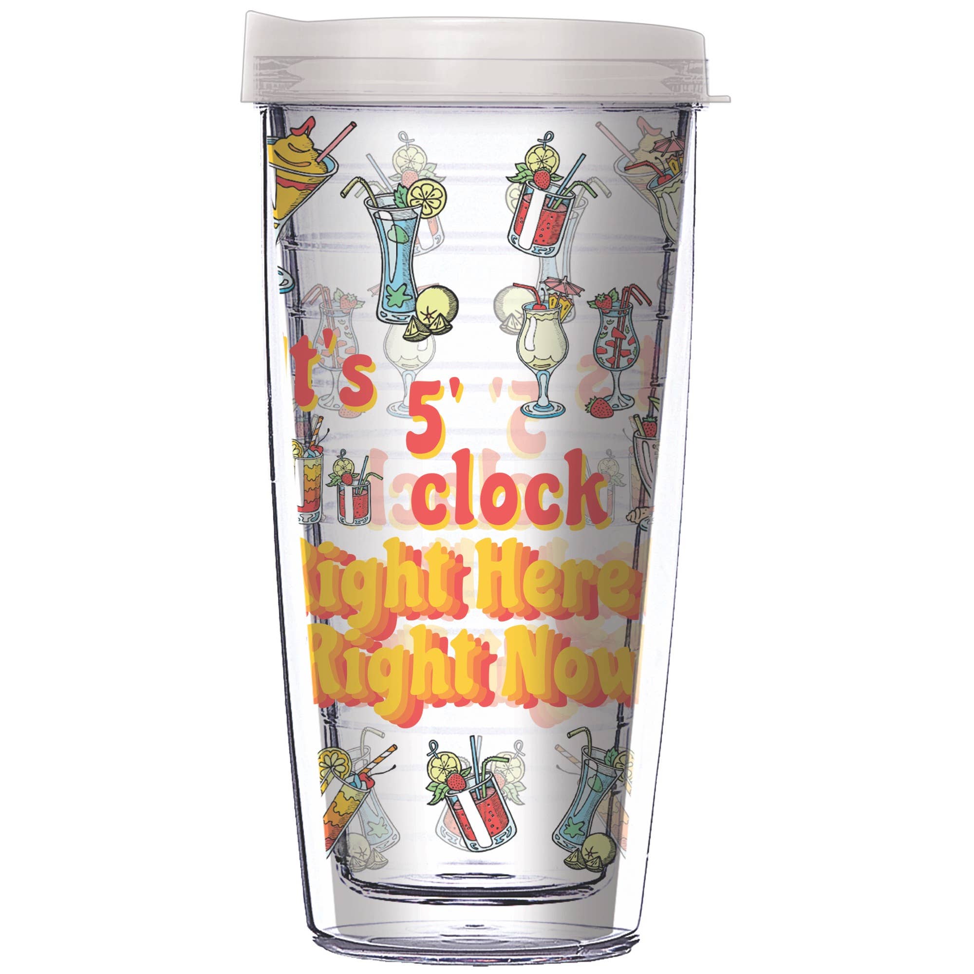 FREEHEART - Wholesale Insulated Mug/Tumbler - It's 5 O'clock Right Here Right Now Tumbler0
