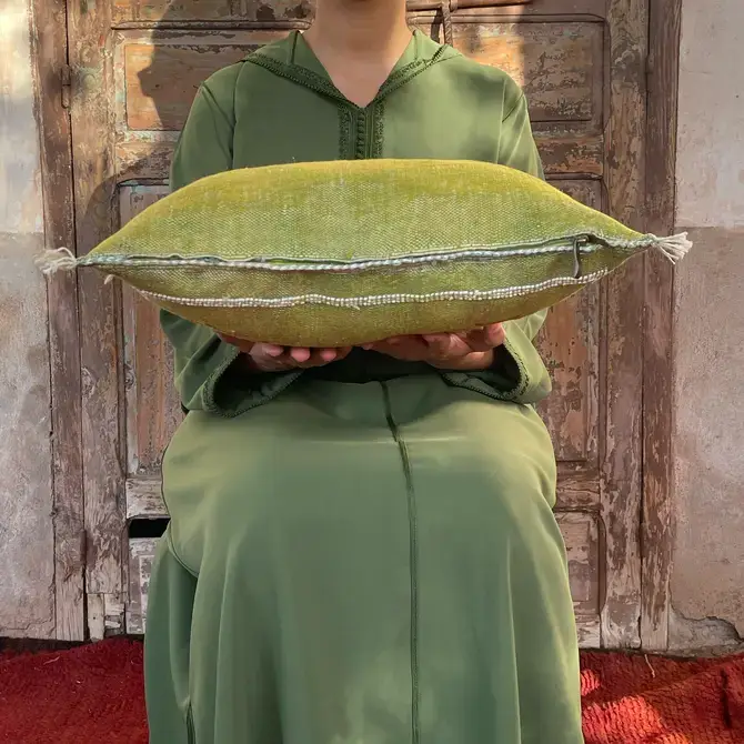 Terracotta Design LTD - Wholesale Throw/decorative pillow - Moroccan cactus sabra silk pillow tribal revolution green2