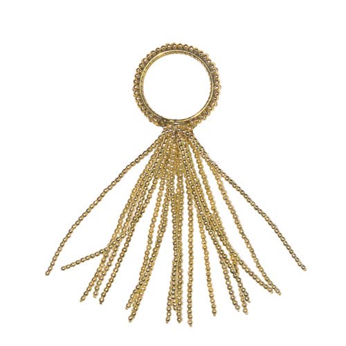 India Handicrafts Inc – Argola de guardanapo por atacado – Anel de Guardanapo Confetti com Fiscas Douradas2