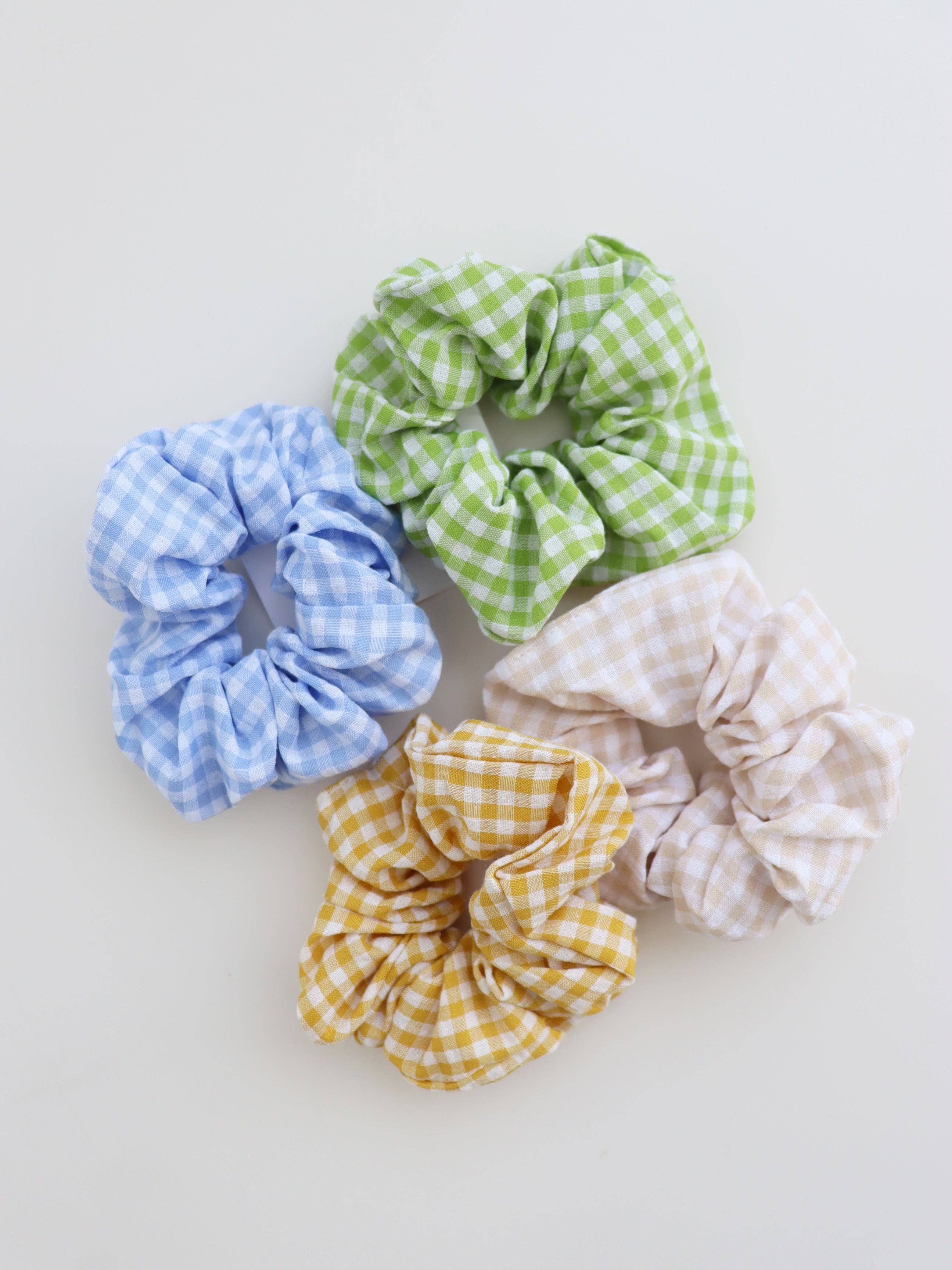 Angels Whisper Accessories - Wholesale Scrunchie - Women's - Gingham Scrunchies 2 Pack Set - Berry2