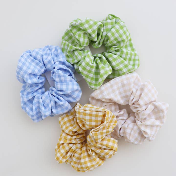 Angels Whisper Accessories - Wholesale Scrunchie - Women’s - Gingham Scrunchies 2 Pack Set - Berry2
