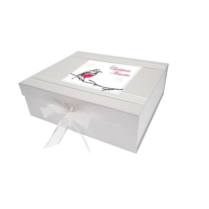 Caixa de lembranças Robin Memórias de Natal (XR3X) por atacado de White Cotton Cards