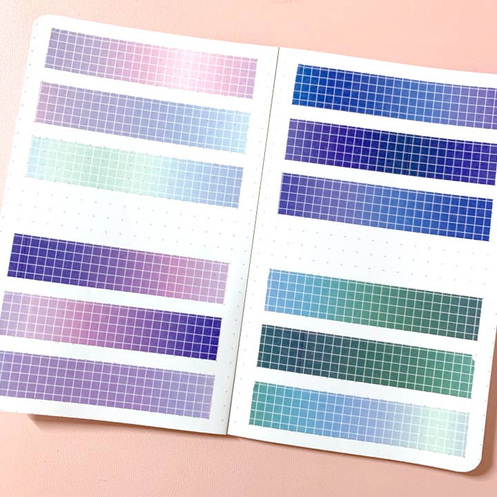 Washi Tape - 15mm Gradient Grid CMYK Washi for wholesale by Parasol Paper