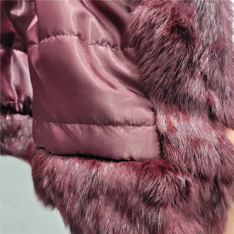 Sanyao Fashion - Wholesale Fur/Faux Fur Coat - Women's - M268 Winter Contrast Stitching Denim Loose Fur Cotton Coat2