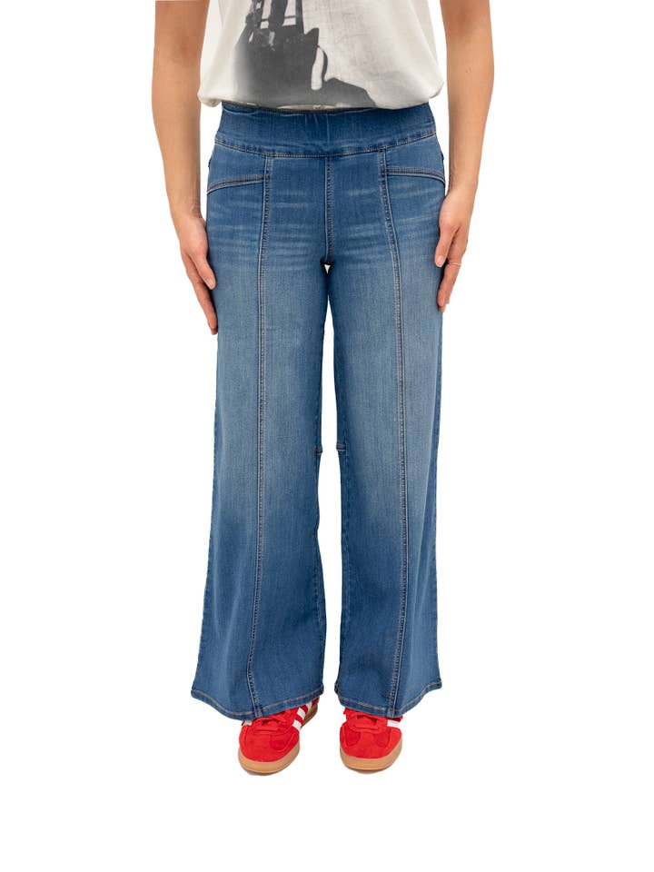 1822 Denim - Wholesale Jeans - Women's - 30" Mid-Rise Pull-On Wide Leg Jean w/Tummy Control in Brooks
