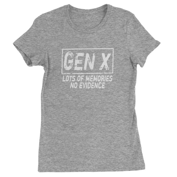 Expression Tees - Wholesale Screen Printed T-Shirt - Women's - Gen X Lots of Memories No Evidence Nostalgia Womens T-shirt2