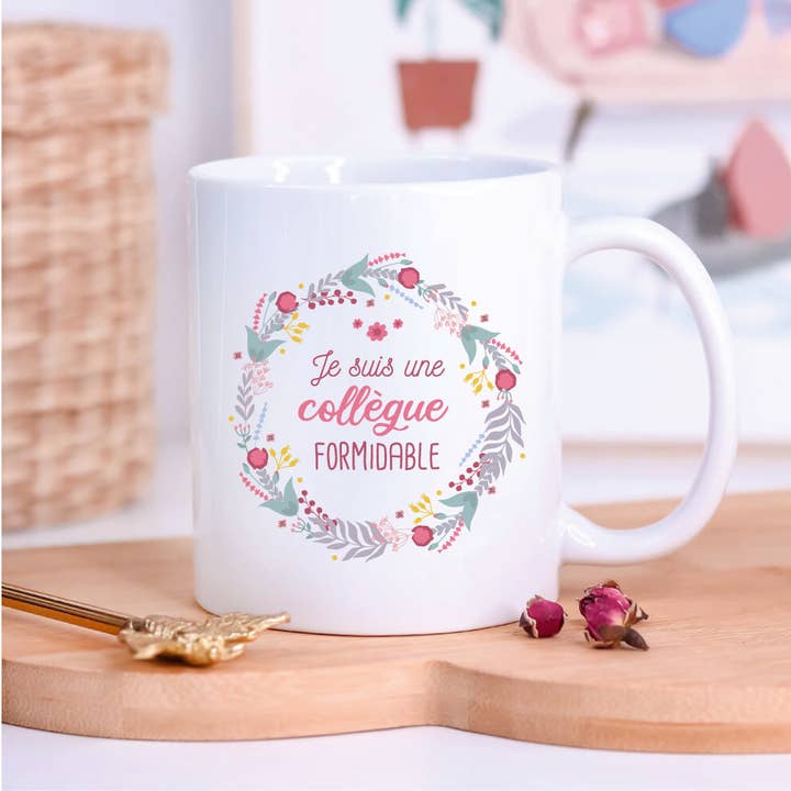 White mug I am a great colleague for wholesale by Ourson Câlin