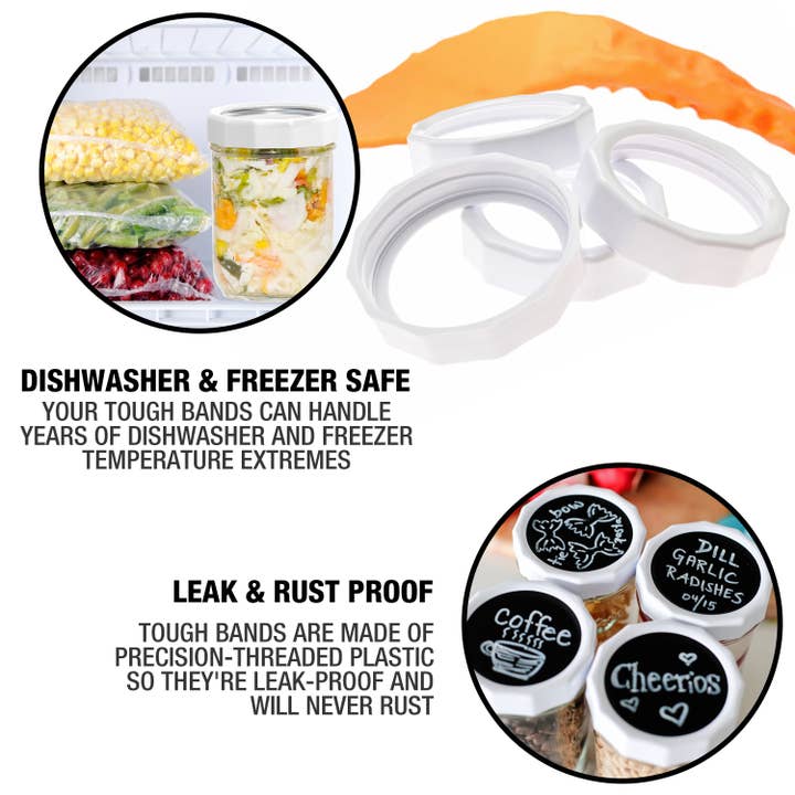 Masontops – wholesale Kitchen tool/gadget – Tough Band Plastic Screw Bands for Mason Jars2