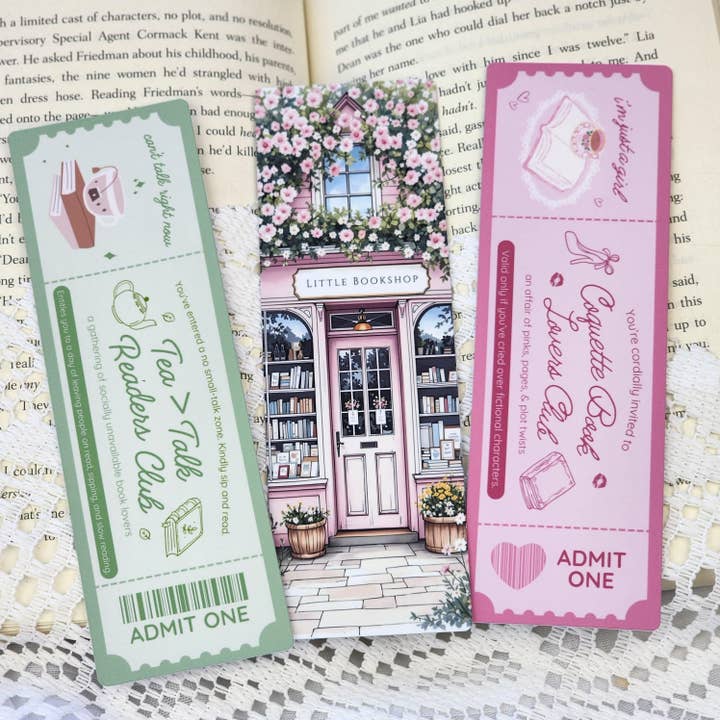 3-Piece Bookmark Set for Bookshop Florals for wholesale by Be Kind Booktique