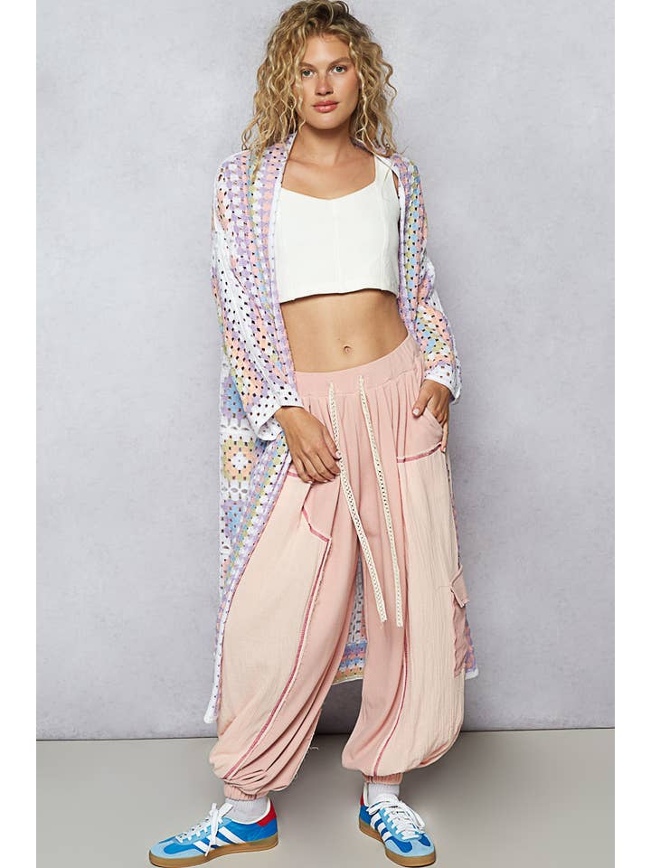 Pol Clothing - Wholesale Cardigan - Women's - Long Sleeve Crochet Various Colors Cardigan12