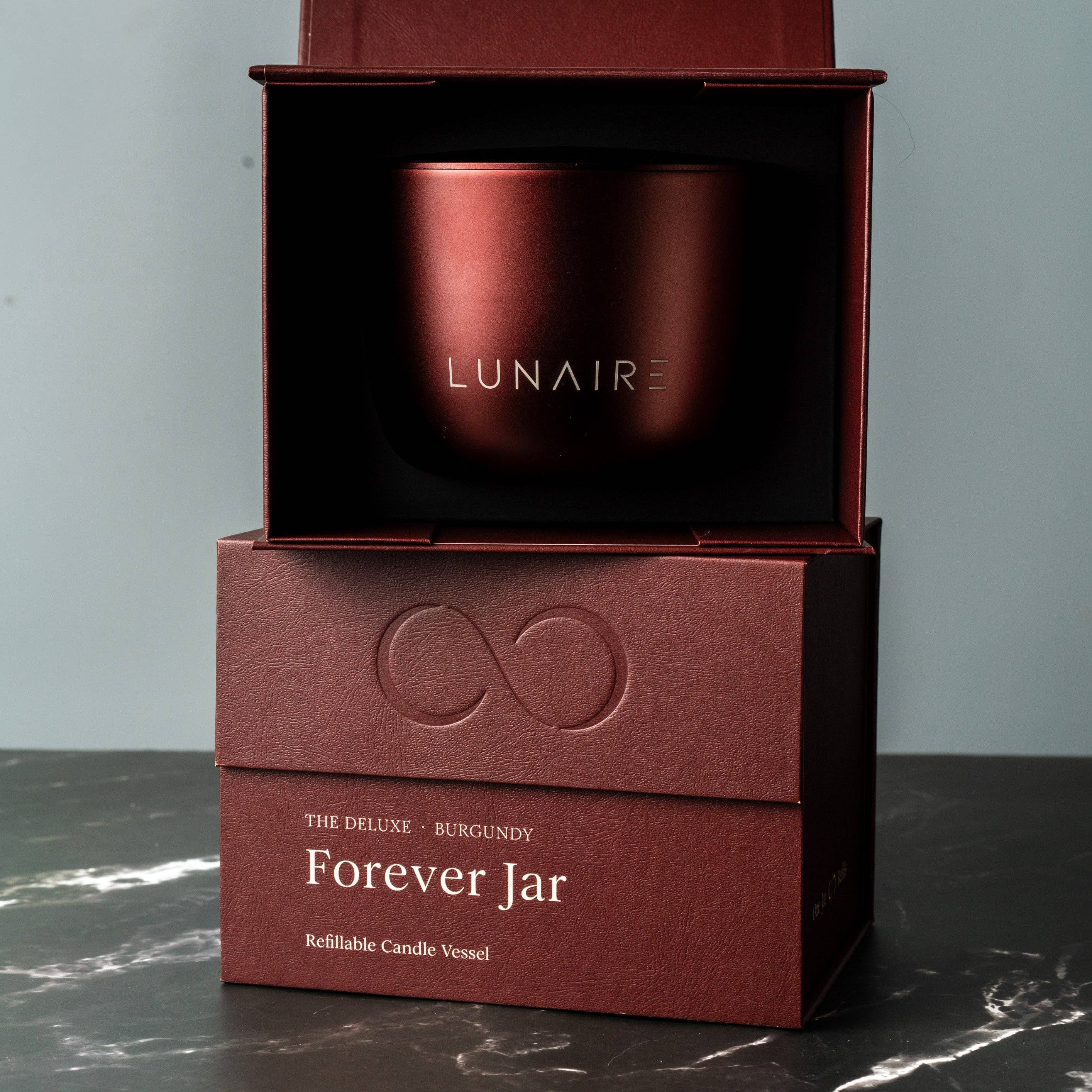 Lunaire - Wholesale Jar/Filled Candle - Forever Jar Burgundy | Aluminium Forever Candle12