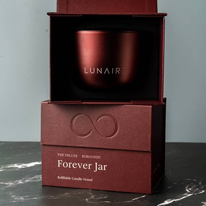 Lunaire - Wholesale Jar/Filled Candle - Forever Jar Burgundy | Aluminium Forever Candle12