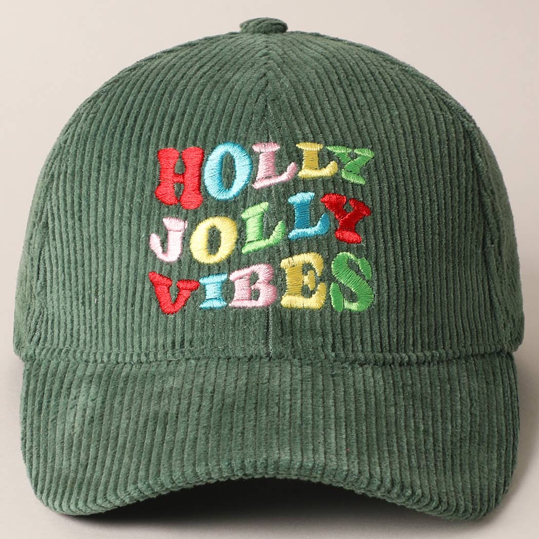 Fashion City - Wholesale Baseball Cap - Women's - Holly Jolly Vibes Embroidery Corduroy Cap16