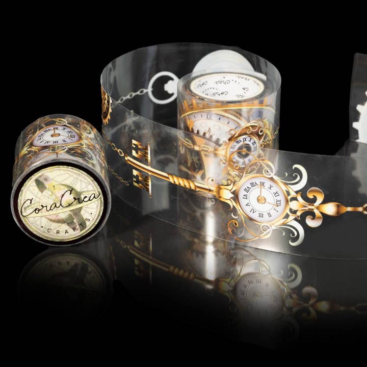 Ruban adhésif transparent motif montres de poche pour la vente par CoraCreaCrafts