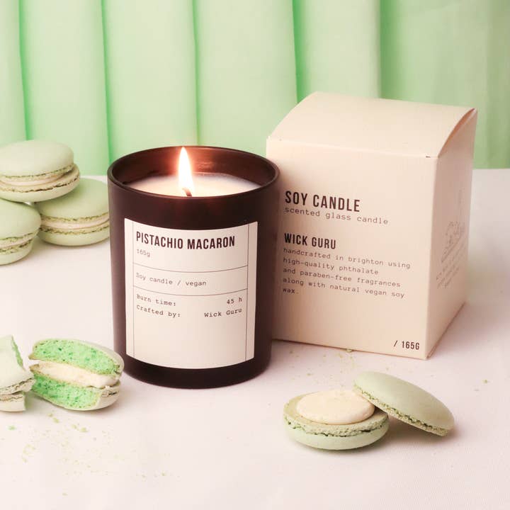 Wick Guru - Wholesale Jar/Filled Candle - Pistachio Macaron Soy Candle – Dessert Gift, Gift for Mum5