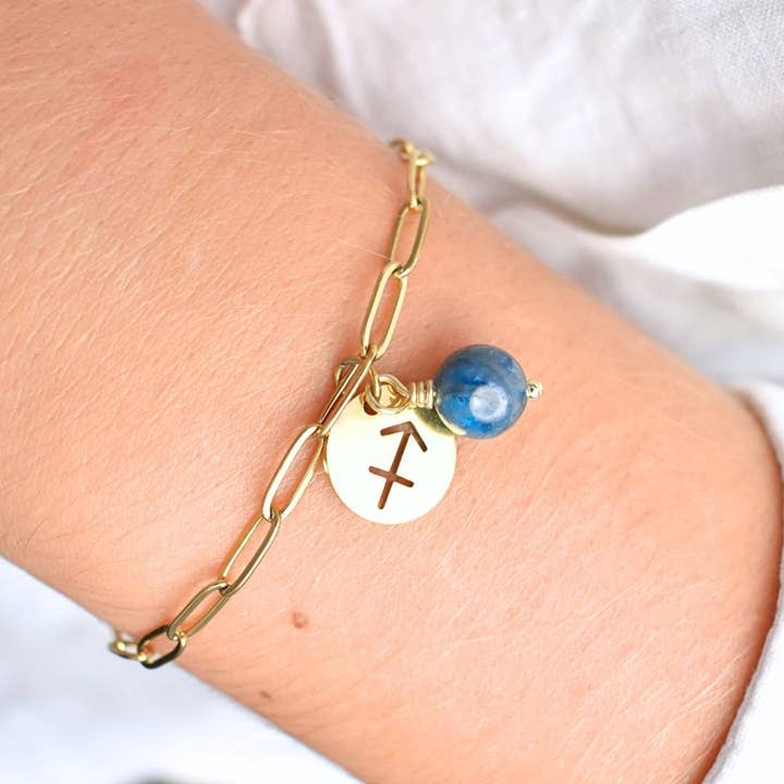 Pulsera signo astrológico Sagitario - acero inoxidable para venta al por mayor de Minéralissime