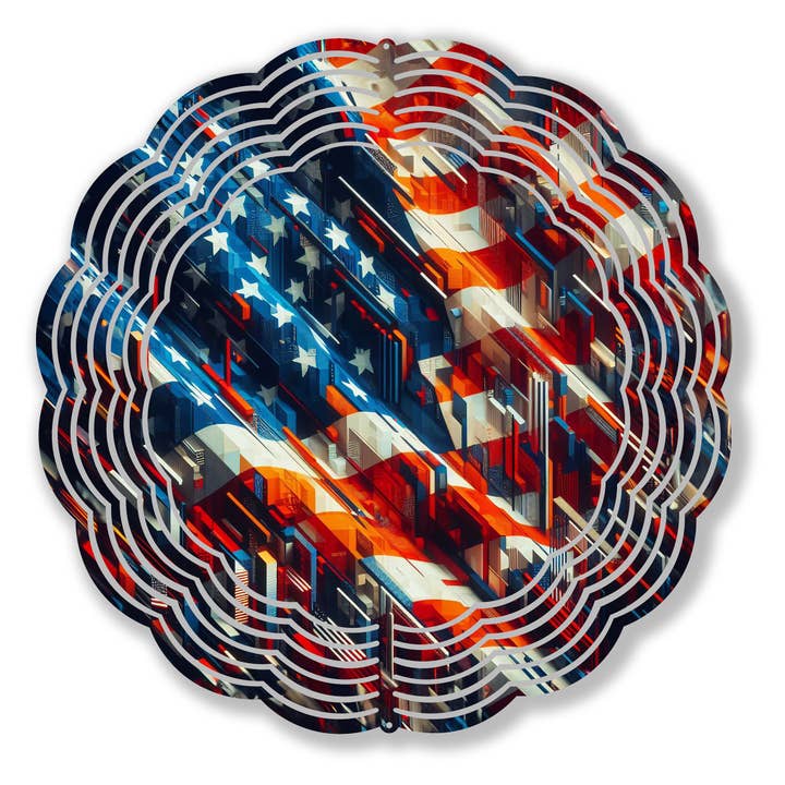 USA Flag Wind Spinner for engroshandel hos Works of Heart