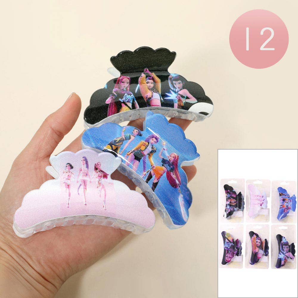 Sensibling Corp. – wholesale Hårklämma - Dam – 12ST - Kpop Demon Hunters HUNTRIX Tryckta Hårklämmor1