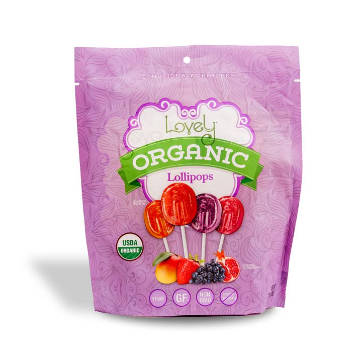 Lovely Candy Company - Wholesale Lollipop - Organic Lollipops - Natural Candy, Gluten Free, No Dyes