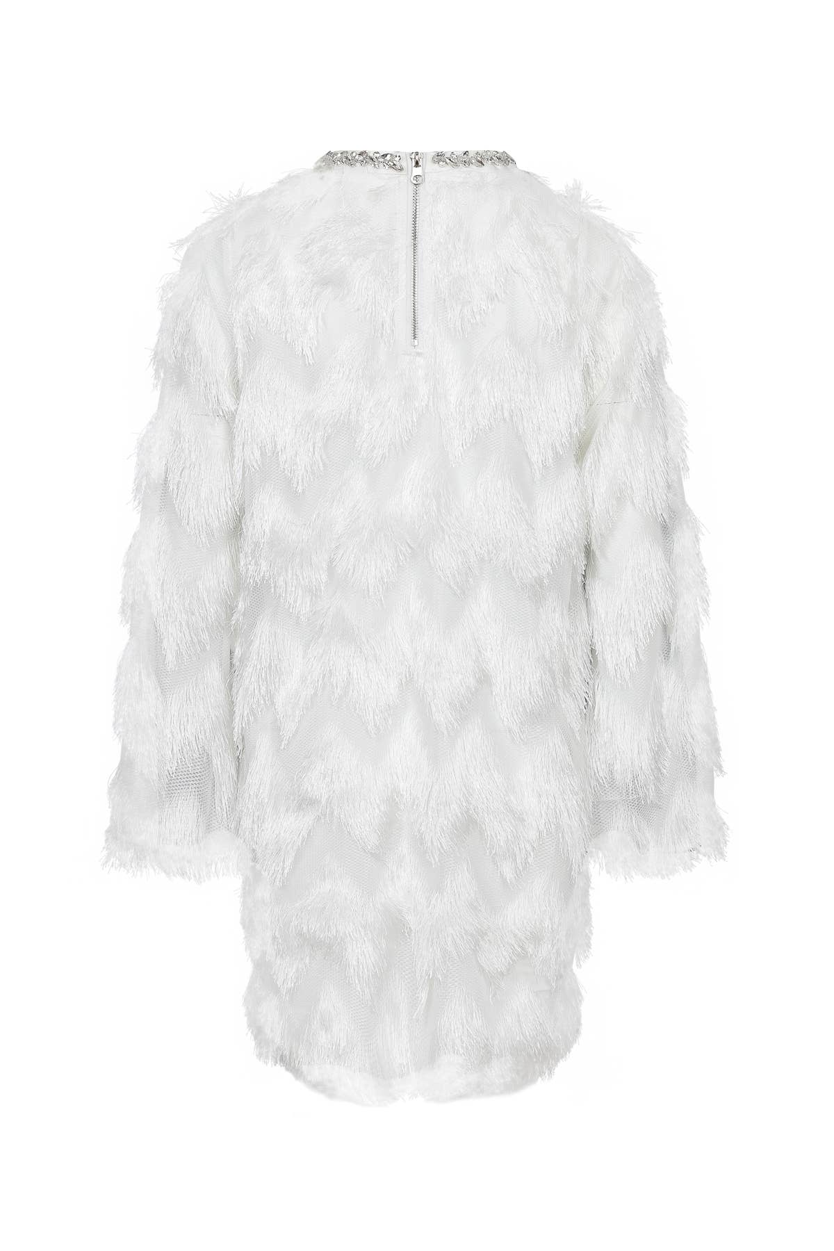 RIVIR - Wholesale Dress - Women's - Lace Long Sleeve Dress with Zigzag Pattern2