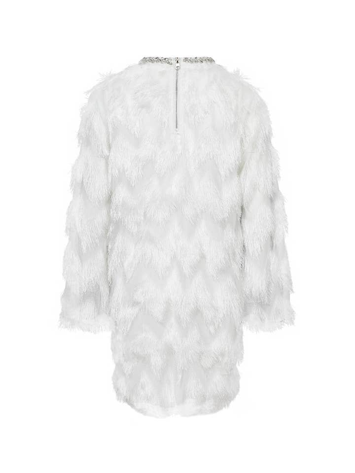 RIVIR - Wholesale Dress - Women's - Lace Long Sleeve Dress with Zigzag Pattern2