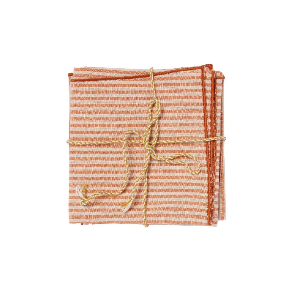 Bonheur du Jour - Wholesale Dinner & Cloth Napkin - Set of 2 Napkins - Pumpkin Stripes