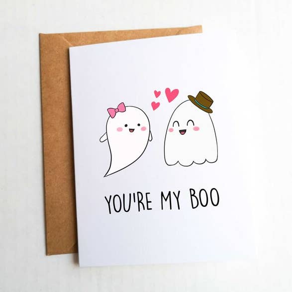 You're my Boo Kawaii Ghost Halloween Card for wholesale by Kristine Lee Designs