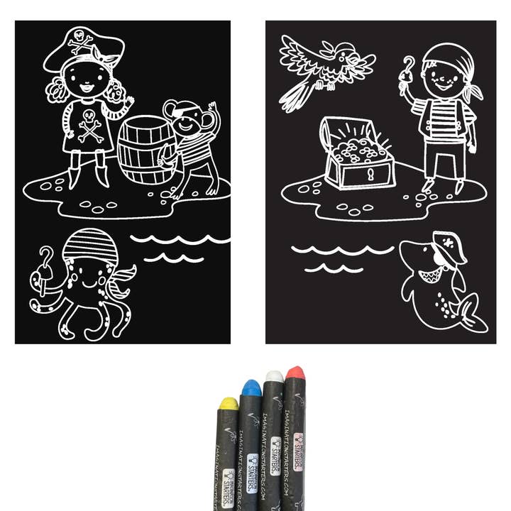 Reusable Coloring MiniMats "Pirates" Kit for wholesale by Imagination Starters