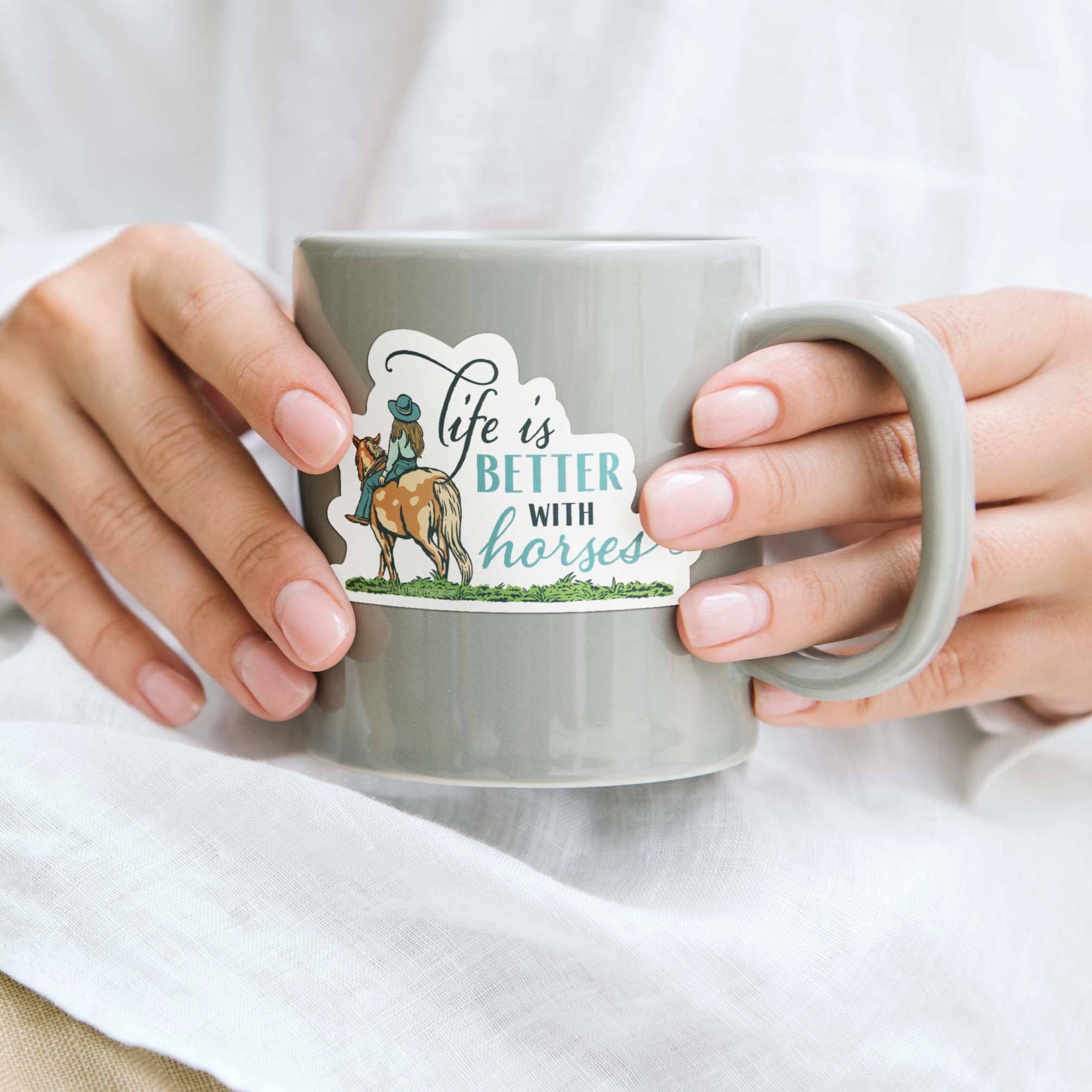 Sentinel Supply - Wholesale Sticker - Life is Better with Horses Sticker - Cute Cowgirl Decal1