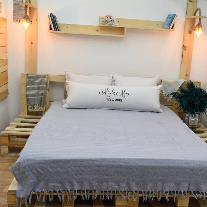 Manta Turca Gris, Cubre cama Acogedor para Relajación para venta al por mayor de Organic Turkish Towels