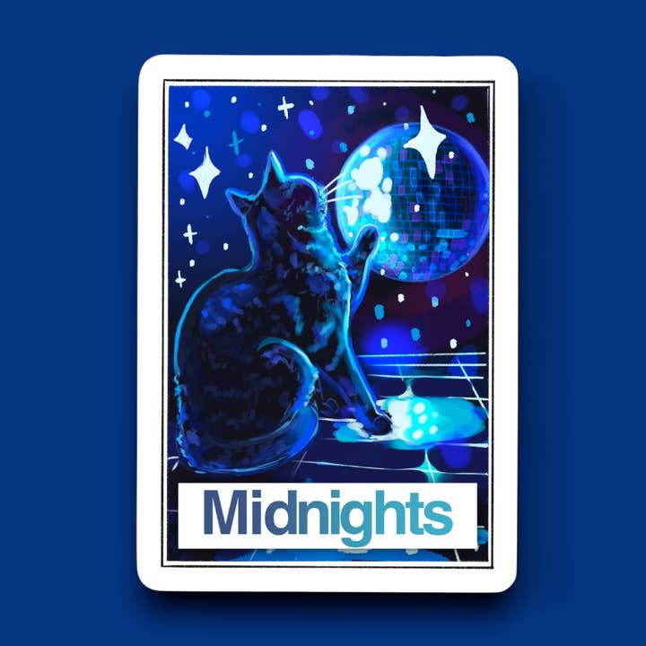 Midnights Cat Tarot Sticker for wholesale by Ace the Pitmatian Co