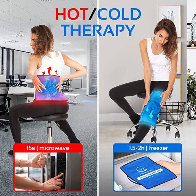 AllSett Health - Wholesale Hot/Cold Compress - 2 Pack XXL Reusable Hot and Cold Gel Ice Packs for Injuries
