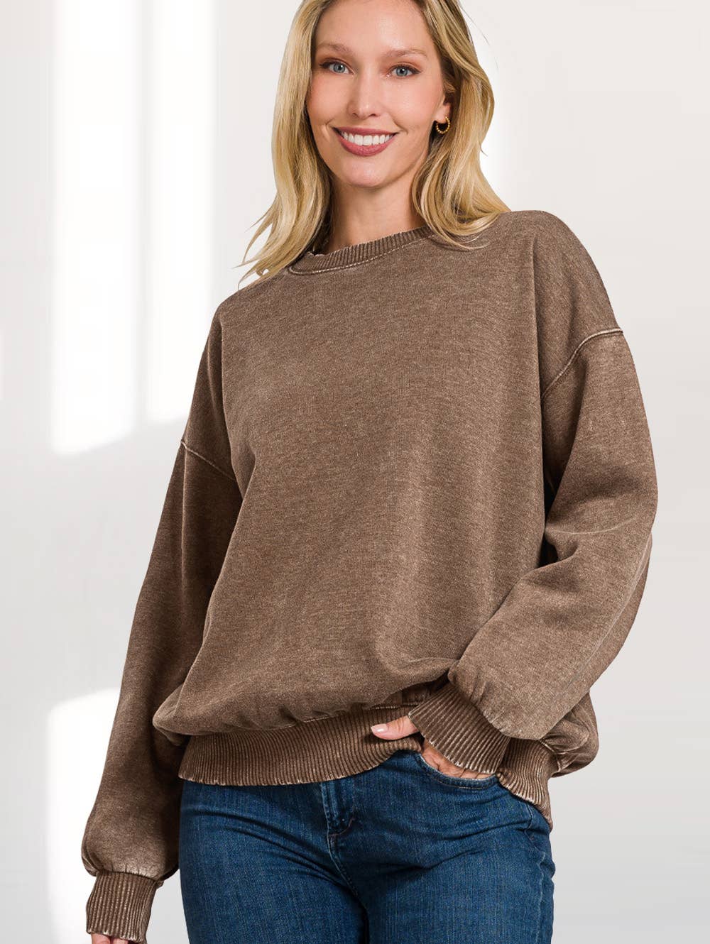 42POPS – Sweatshirt - Mulher por atacado – ',.._ Sweatshirt de Lã Polar Snow Wash102