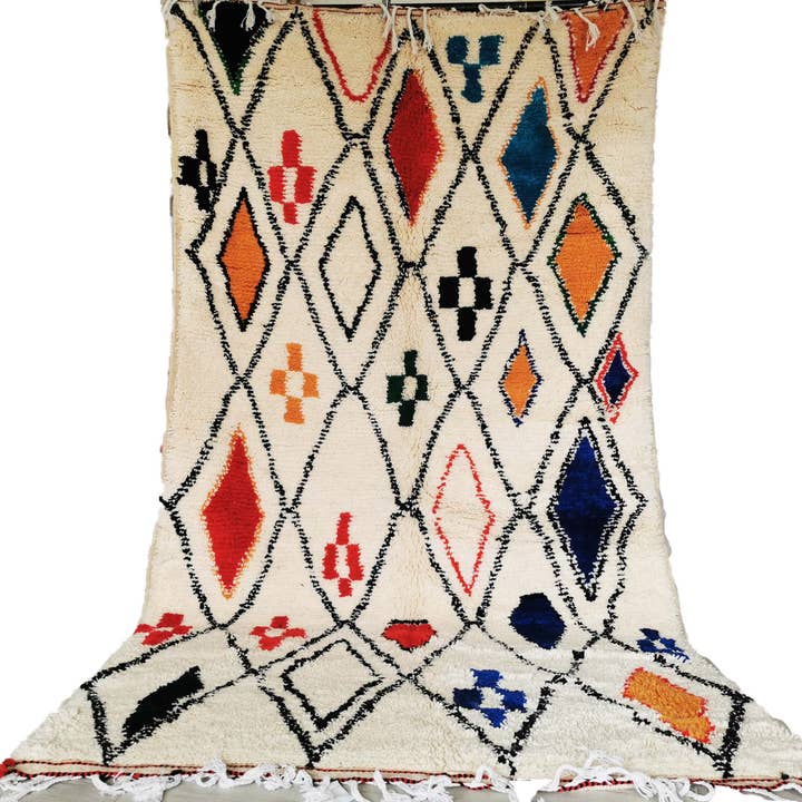 Groot Marokkaans Berbertapijt. Handgemaakt geweven Beni Ouarain voor wholesale door BONGUSTOSTYLE